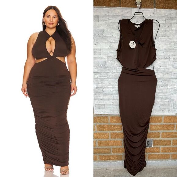 REMI x REVOLVE Hannah Maxi Dress in Chocolate size 2 X - Picture 1 of 13